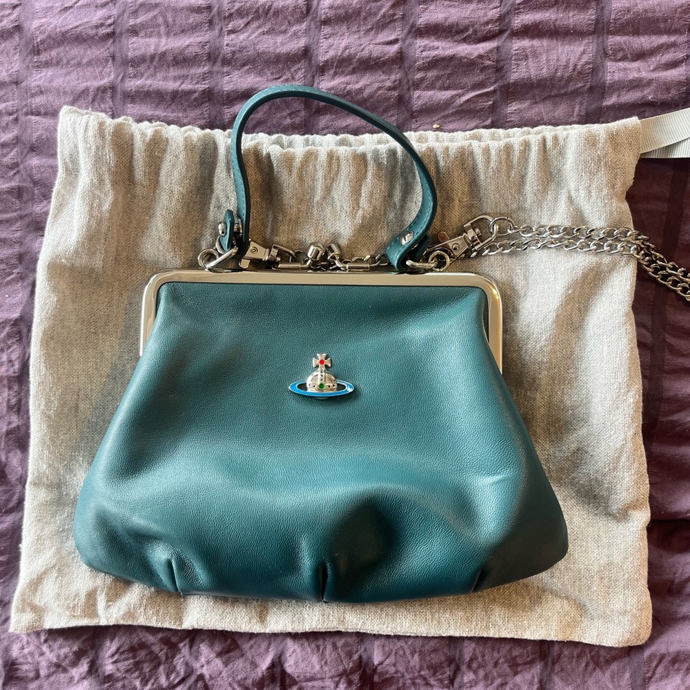 Vivienne Westwood Teal Lambskin Granny Bag